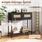 Console Table with 2 Drawers and Storage Shelf, Rattan Front Entryway Table with Metal Legs